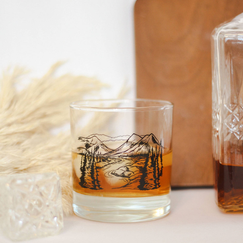 Mountain Rocks Whiskey Glass