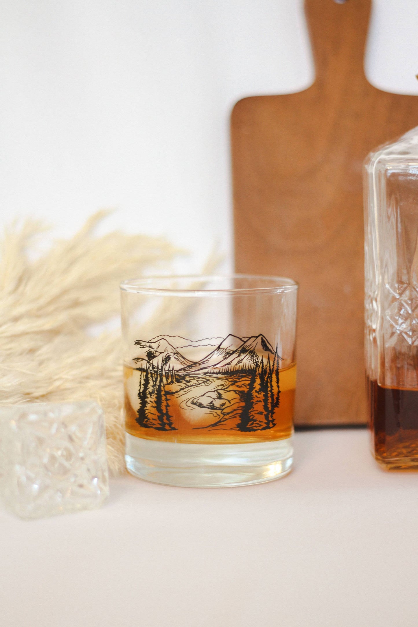 Mountain Rocks Whiskey Glass