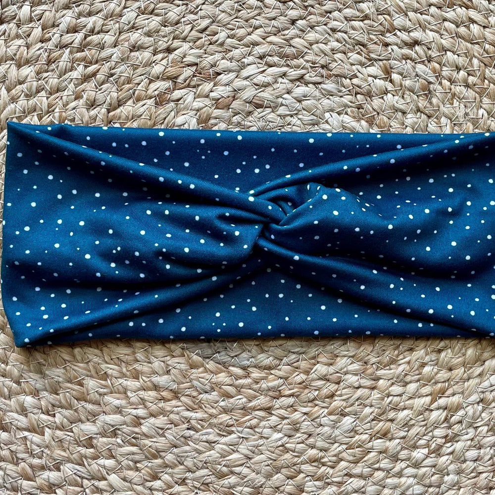 
                      
                        Dark Blue Dot Knit Twist Headband
                      
                    