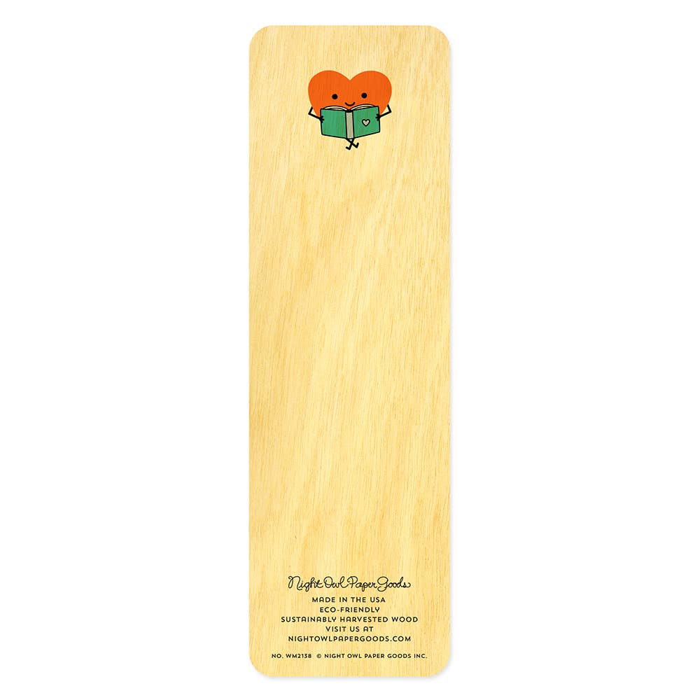 Happy Hearts Wood Bookmark