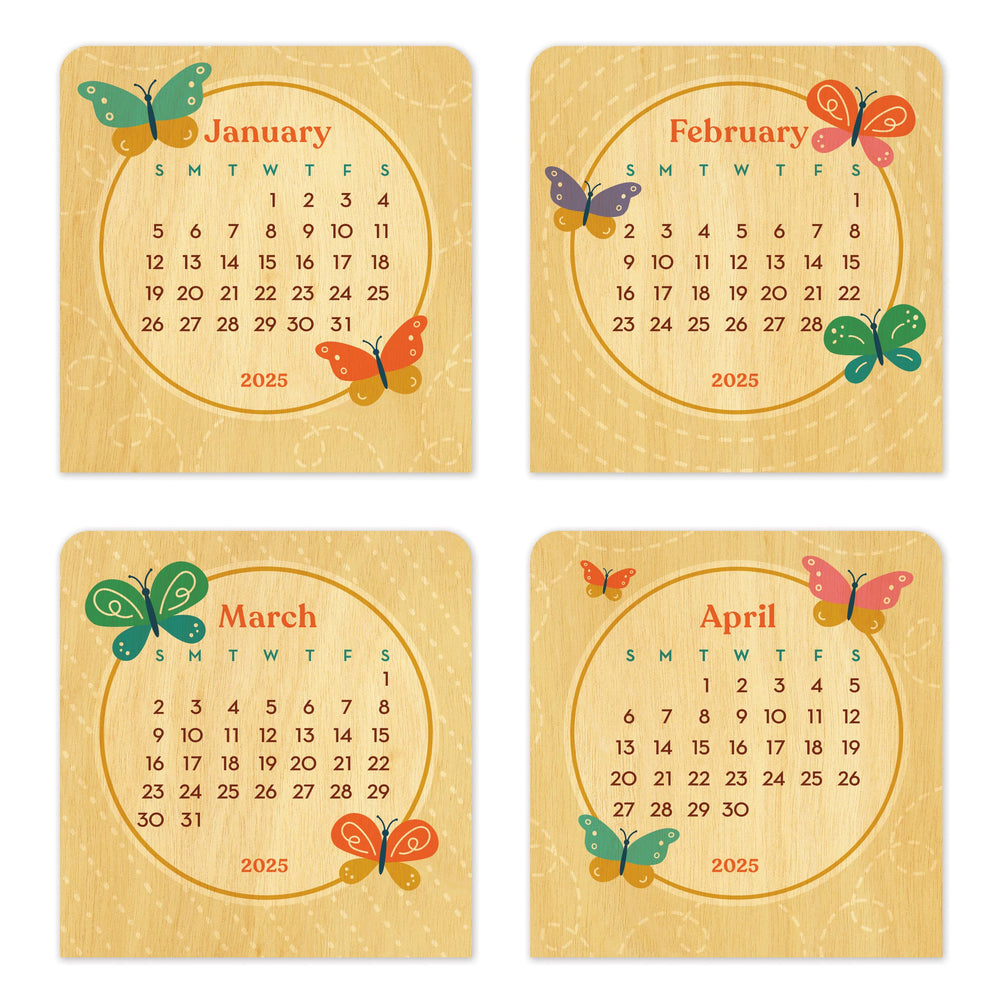 
                      
                        2025 Butterflies Mini Wood Desk Calendar
                      
                    