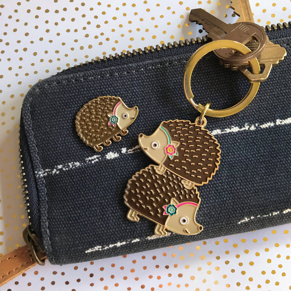 
                      
                        Stacked Hedgehogs Enamel Keychain
                      
                    