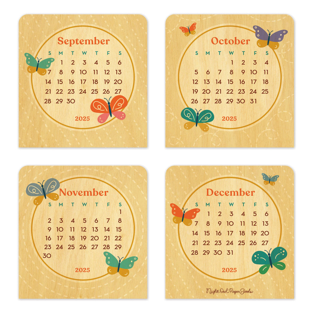 
                      
                        2025 Butterflies Mini Wood Desk Calendar
                      
                    