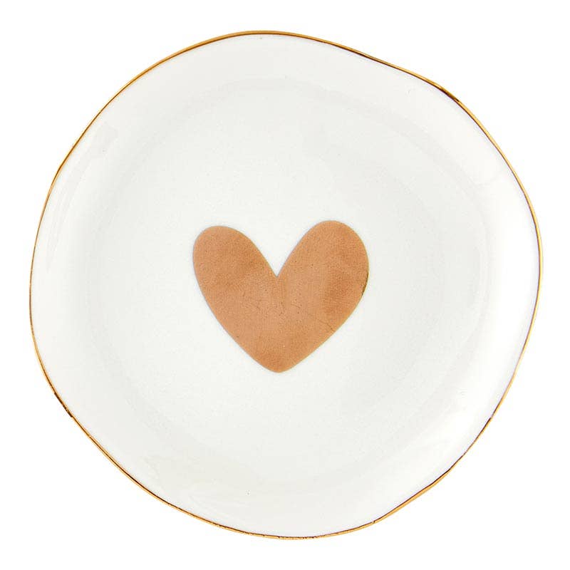 Gold Heart Ceramic Tray