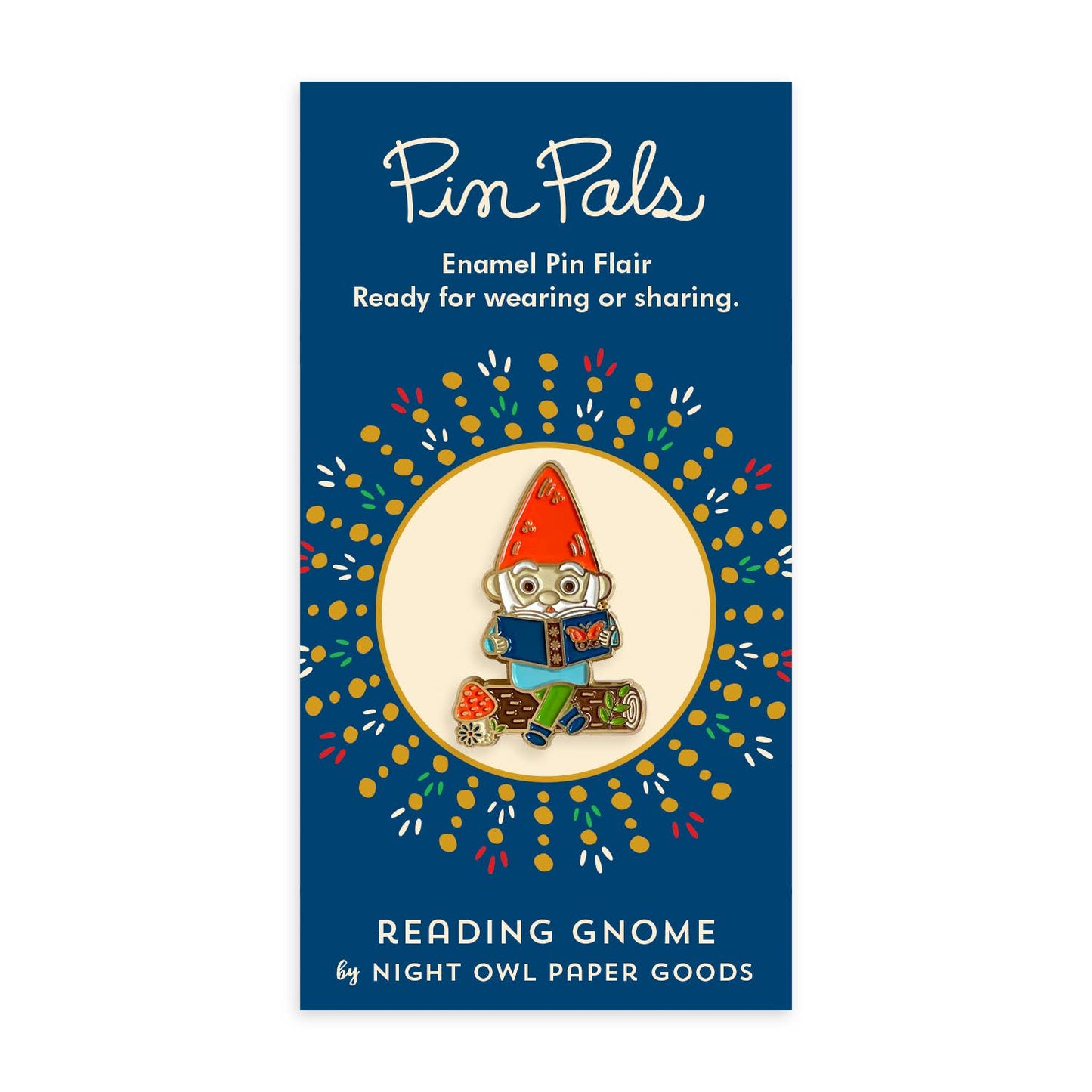 Reading Gnome Enamel Pin