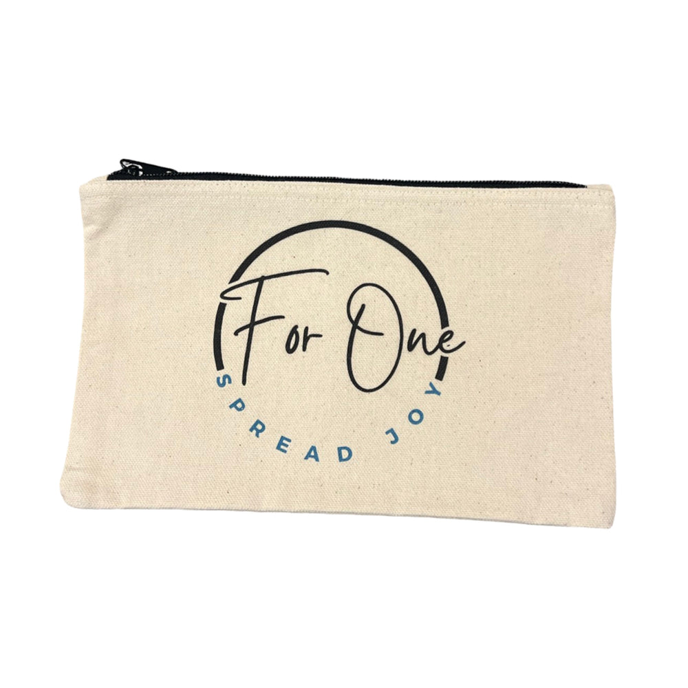 For One Canvas Zipper Pouch