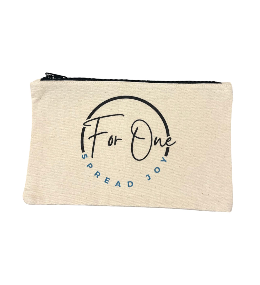 For One Canvas Zipper Pouch