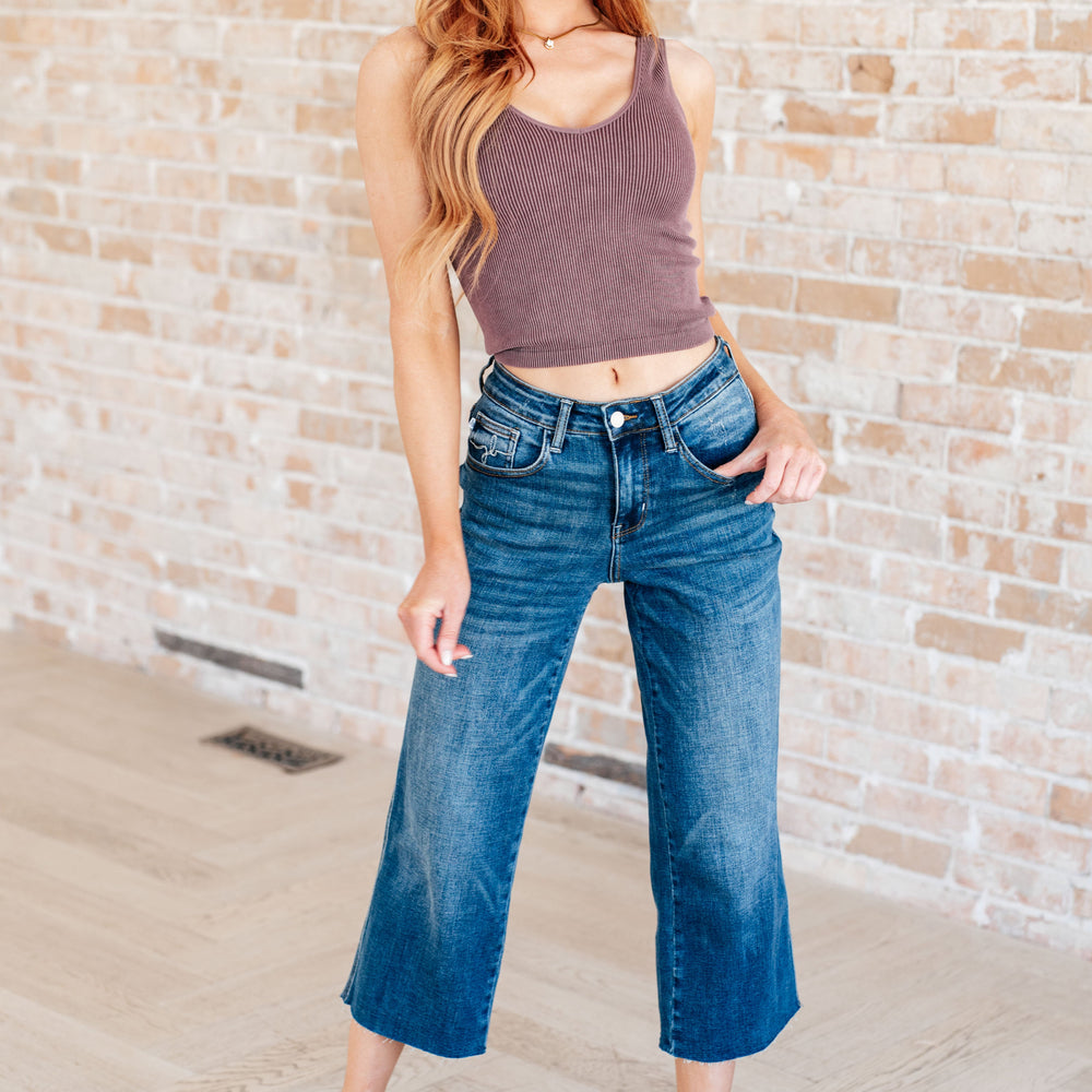 
                      
                        Hayes High Rise Wide Leg Crop Jeans
                      
                    