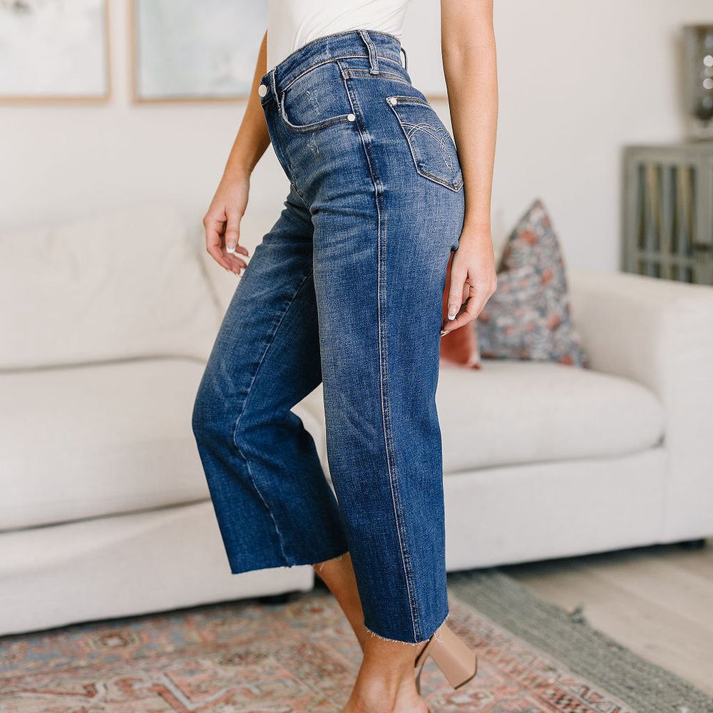 
                      
                        Hayes High Rise Wide Leg Crop Jeans
                      
                    