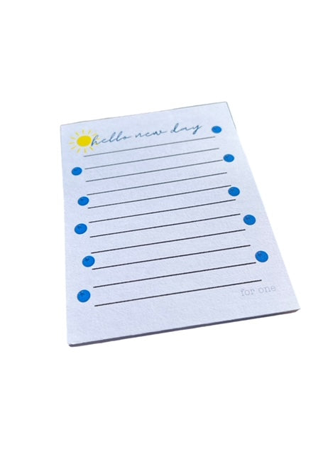 Hello New Day Blueberry Notepad