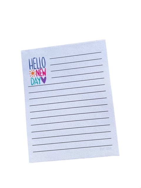 Hello New Day Heart Notepad