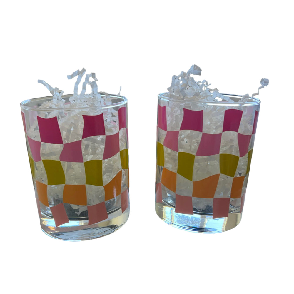 
                      
                        Cheers! Checkered Rock Glass Drink Set
                      
                    