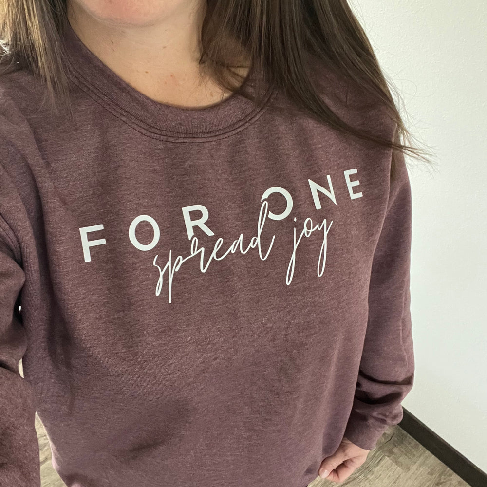 
                      
                        For One Crewnecks: Spread Joy, Be Cool. Be Kind.
                      
                    