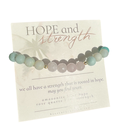 Hope and Strength Bracelet made of Rose Quarts and Amazonite