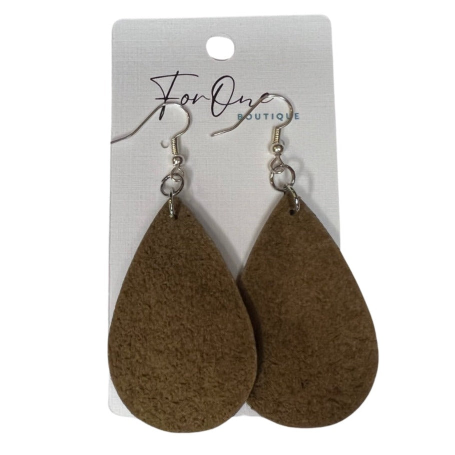 Faux Leather Spotted Print Earrings