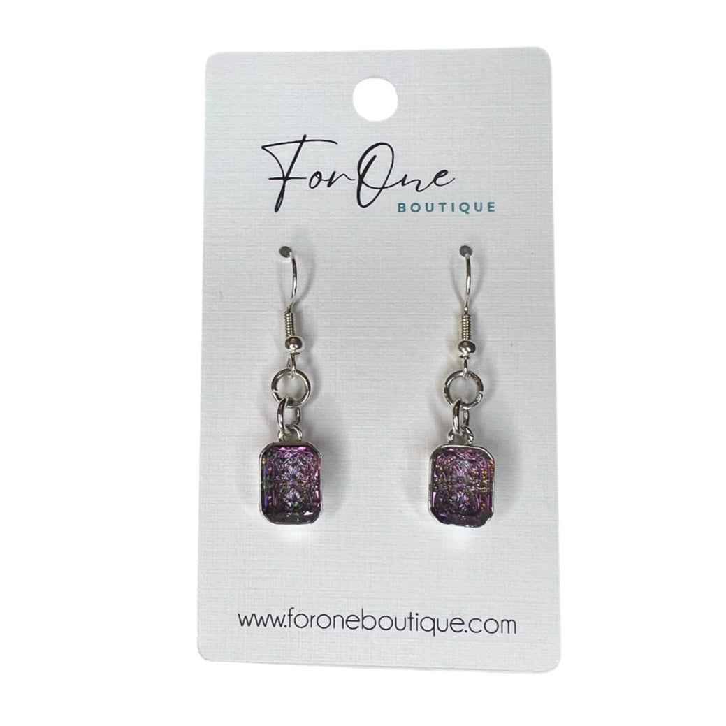 Purple Holographic Dangle Earrings