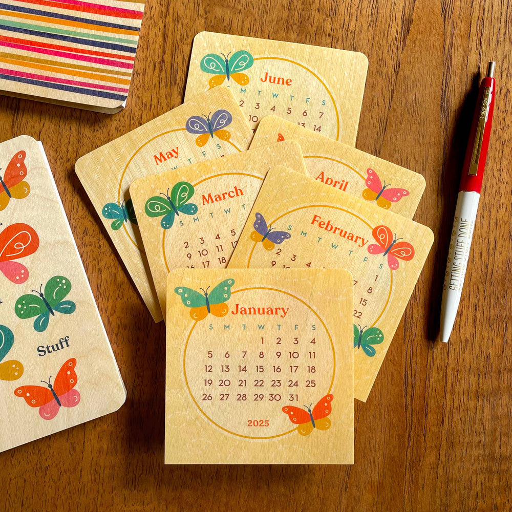 
                      
                        2025 Butterflies Mini Wood Desk Calendar
                      
                    