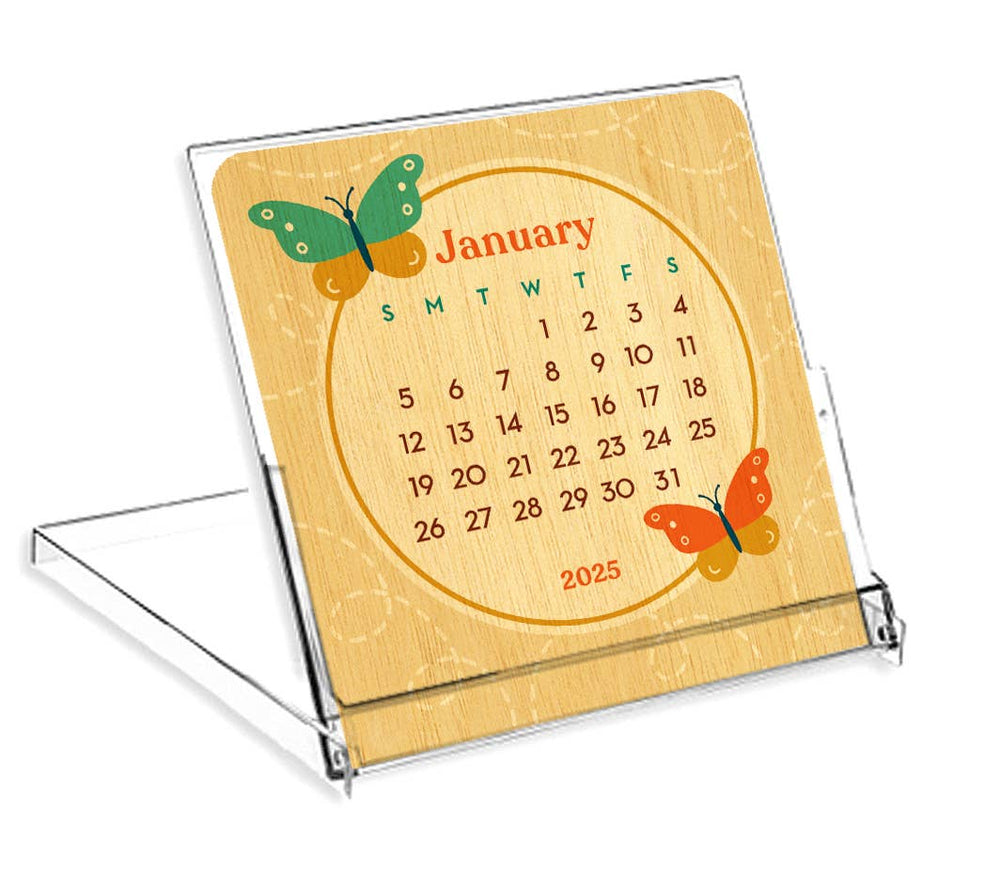 
                      
                        2025 Butterflies Mini Wood Desk Calendar
                      
                    