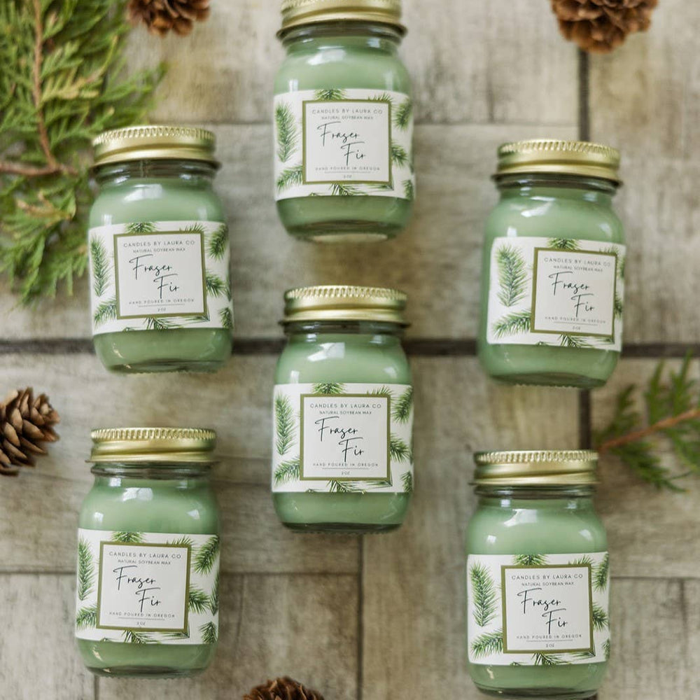 2 oz Mini Mason Fraser Fir Soy Jar Candle