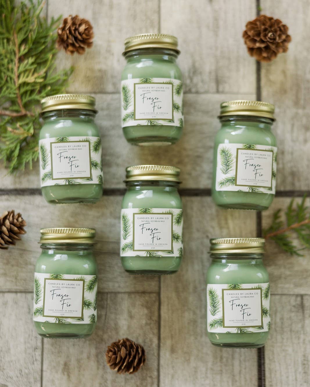 2 oz Mini Mason Fraser Fir Soy Jar Candle