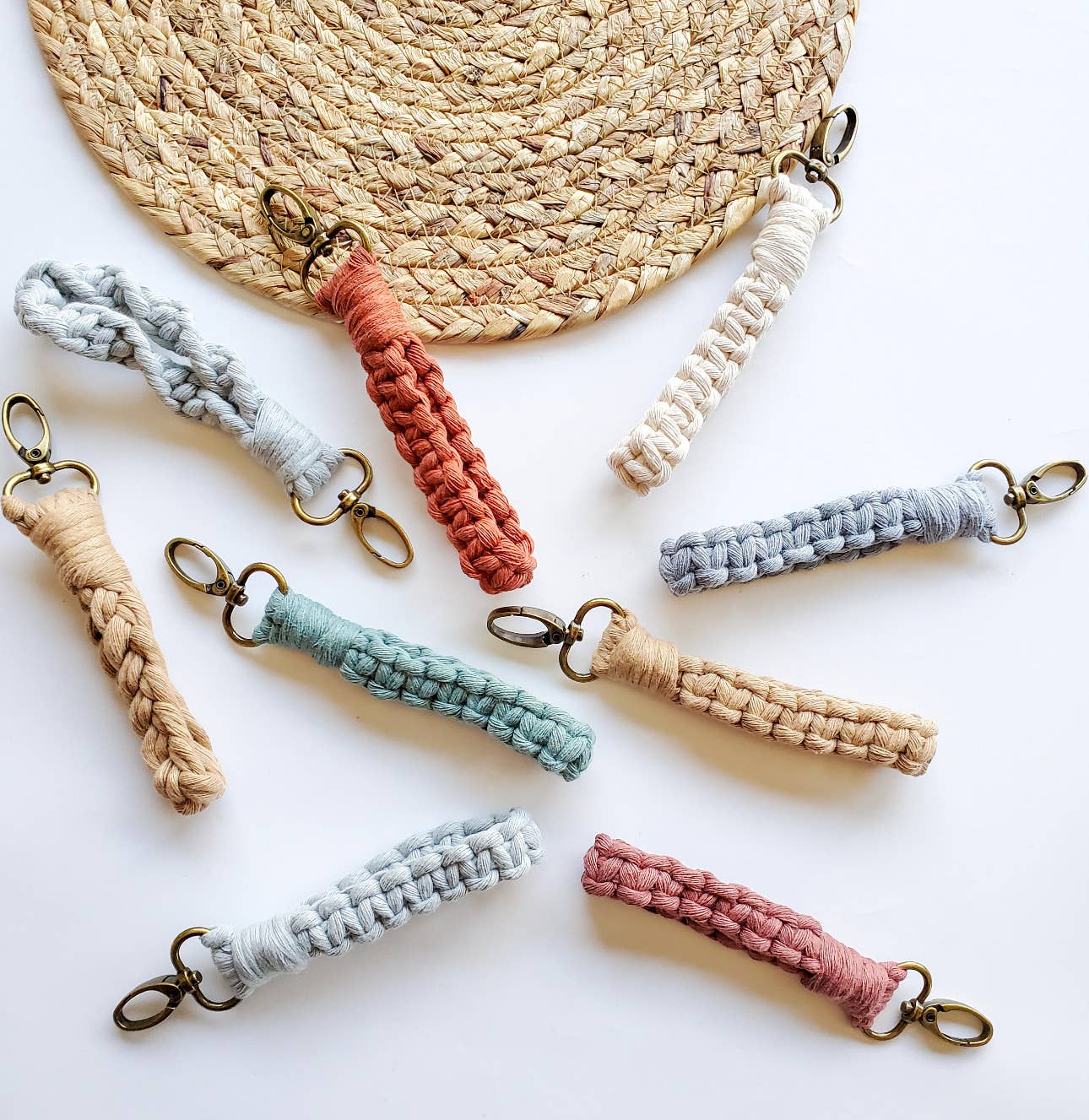 Mini Macrame Wristlet / keychain/ key fob