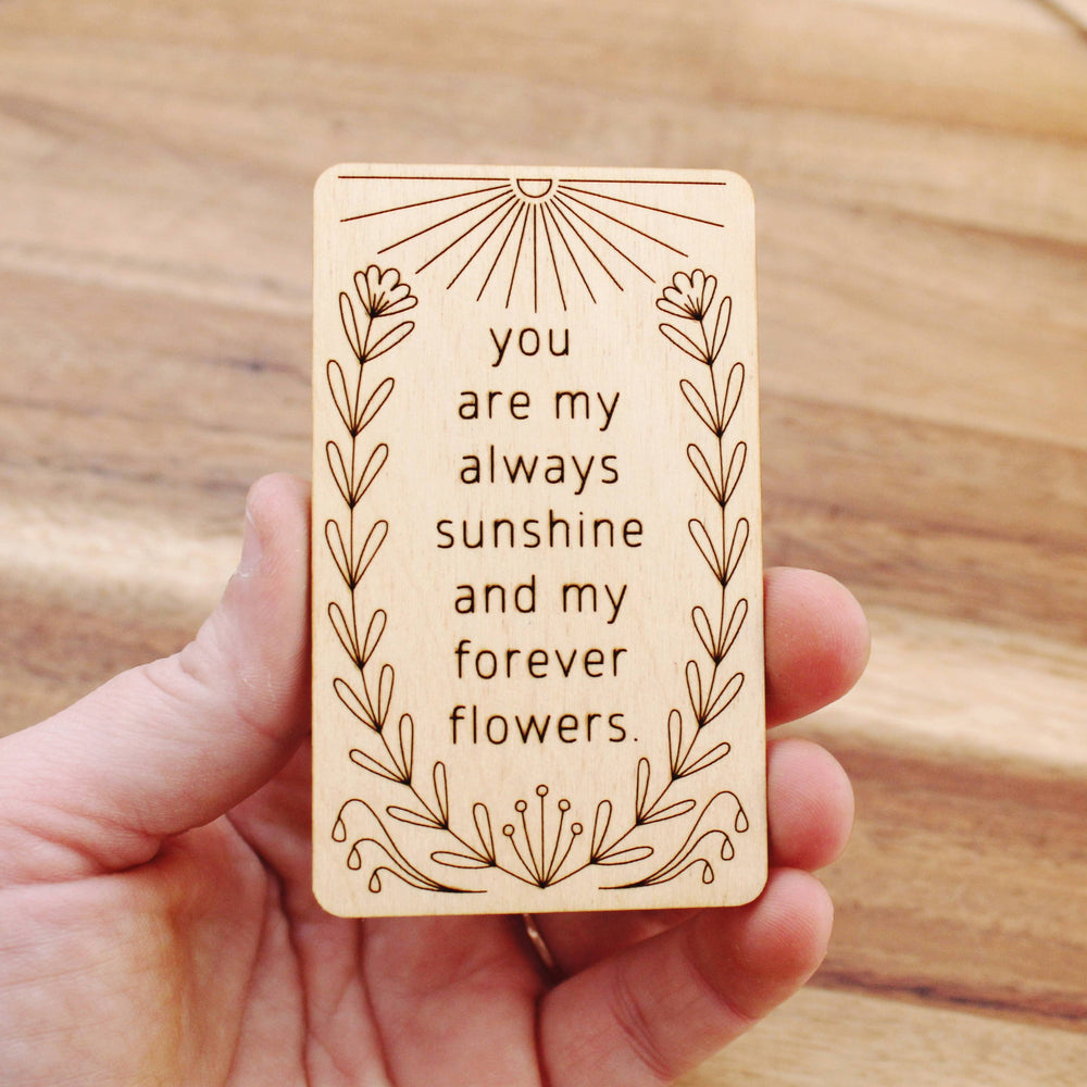 
                      
                        Unique mini wood love and friendship card, forever flowers
                      
                    