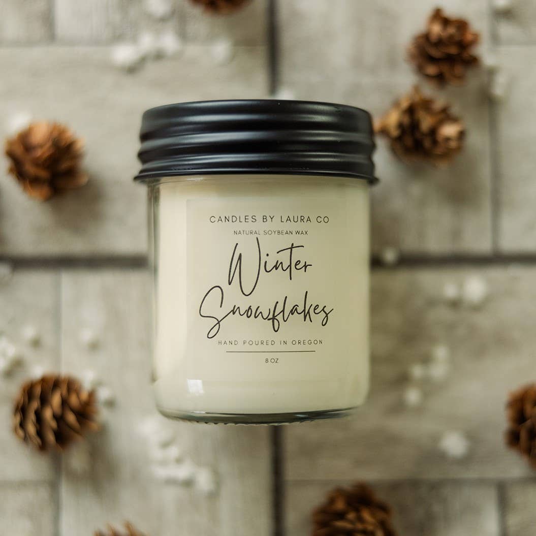 Winter Snowflakes Soy Jar Candle